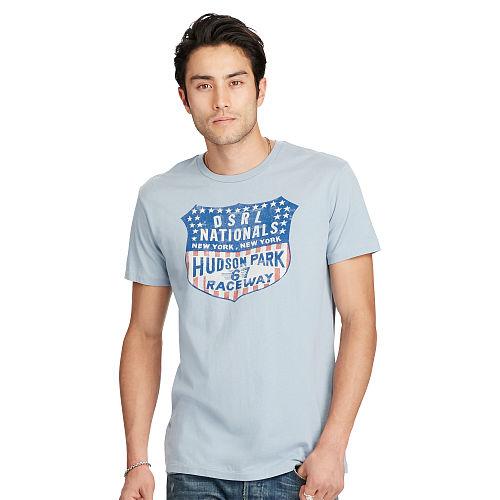 Ralph Lauren Denim & Supply Cotton Jersey Graphic Tee Wesley Blue