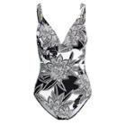 Ralph Lauren Slimming Floral Swimsuit Black/white