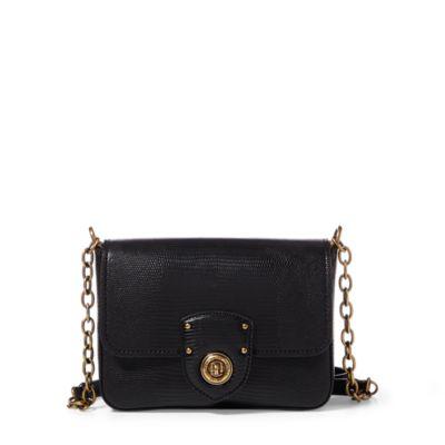 Ralph Lauren Faux-lizard Crossbody Bag Black