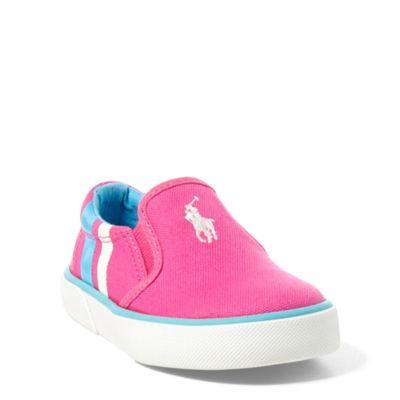 Ralph Lauren Prezli Canvas Ez Sneaker Pink Canvas W/ White