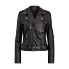 Ralph Lauren Leather Moto Jacket Black