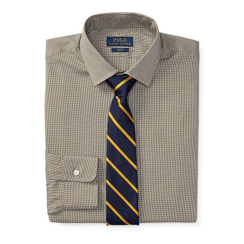 Polo Ralph Lauren Slim-fit Dress Shirt Olive/white