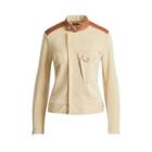 Ralph Lauren Leather-trim Ponte Moto Jacket Spring Sand