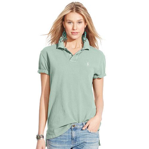 Polo Ralph Lauren Boyfriend Cotton Mesh Polo Aged Mint