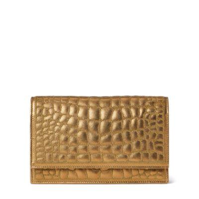 Ralph Lauren Quilted Nappa Chain Wallet Gold