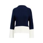 Ralph Lauren Cotton-blend Mockneck Sweater Bright Navy/ Cream