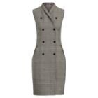 Ralph Lauren Gilmore Glen Plaid Dress Black/antique Cream