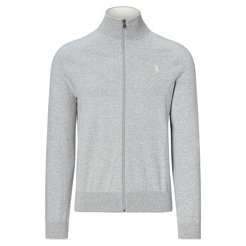 Polo Ralph Lauren Cotton Full-zip Sweater Rugby Heather