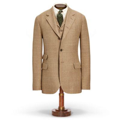 Ralph Lauren Linen-blend Tweed Suit Jacket Dirty Blonde