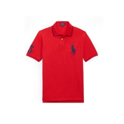 Ralph Lauren Slim Fit Mesh Polo Shirt Target Red