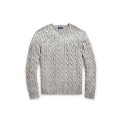 Ralph Lauren Cable-knit Cotton Sweater Fawn Grey Heather 1x Big