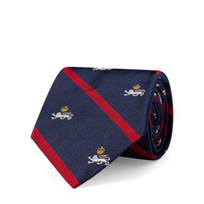 Ralph Lauren Silk Twill Narrow Club Tie Navy/red