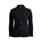 Ralph Lauren Velvet-trim Cotton Blazer Polo Black/empress Blue