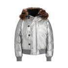 Ralph Lauren Metallic Leather Snorkel Coat Sterling Silver