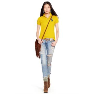 Ralph Lauren Skinny-fit Big Pony Polo Shirt Golden Yellow