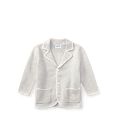 Ralph Lauren Merino Wool-blend Cardigan Light Grey Heather 12m