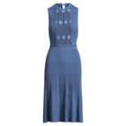 Ralph Lauren Fit-and-flare Macram Dress Sky Blue