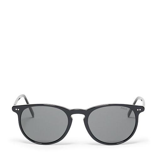 Polo Ralph Lauren Thin Round Sunglasses Shiny Black