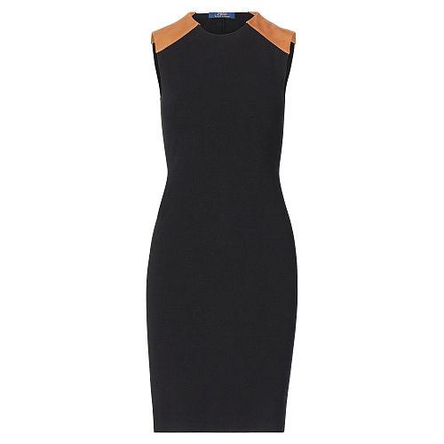Polo Ralph Lauren Leather-trim Sheath Dress Black
