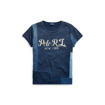 Ralph Lauren Patchwork Polo T-shirt Indigo Patchwork