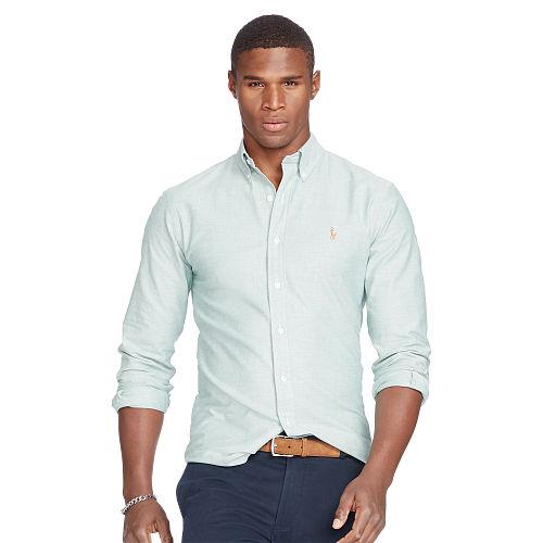 Polo Ralph Lauren Slim Stretch Oxford Shirt S Green/white