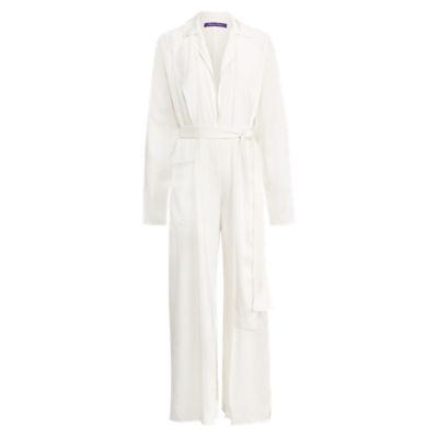 Ralph Lauren O'reilly Charmeuse Jumpsuit Linen White