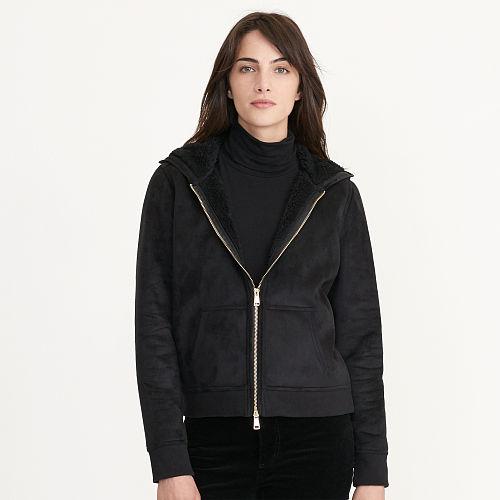 Ralph Lauren Lauren Faux-shearling Hoodie Black