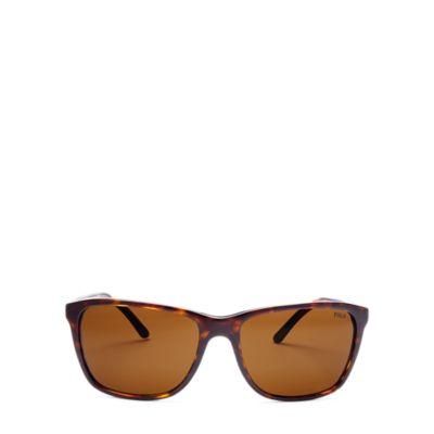 Ralph Lauren Square Sunglasses Shiny Dark Havana