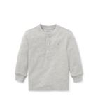 Ralph Lauren Cotton Mesh Henley Shirt Lt Grey Heather 9m