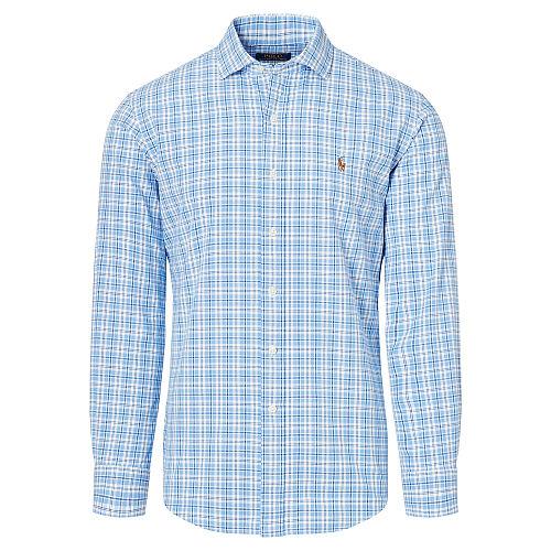Polo Ralph Lauren Plaid Cotton Oxford Shirt Azure/navy Multi