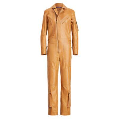 Ralph Lauren Pancho Leather Flight Suit Butterscotch