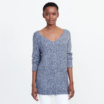 Ralph Lauren Lauren Marled V-neck Sweater Navy Marl