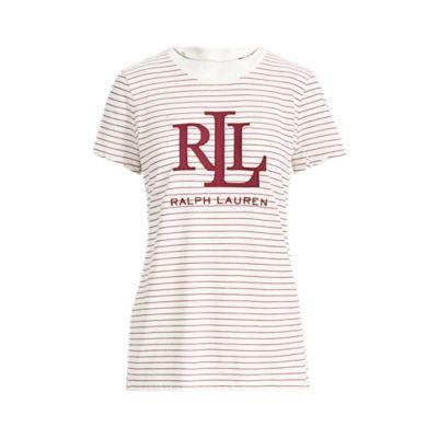Ralph Lauren Studded-logo T-shirt Cream/rich Cranberr Sp