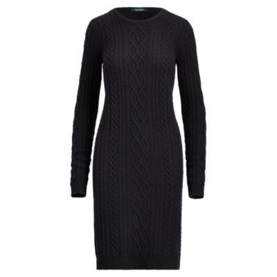 Ralph Lauren Wool-cashmere Sweater Dress Polo Black
