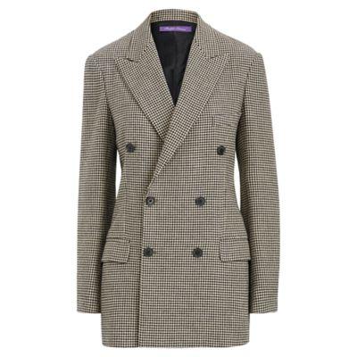Ralph Lauren Franklin Houndstooth Jacket Black/antique Cream