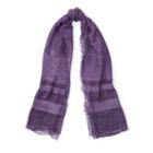 Ralph Lauren Lauren Cold-dyed Border-striped Scarf Rustic Purple