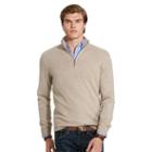 Polo Ralph Lauren Cashmere Half-zip Sweater Taupe Birdseye