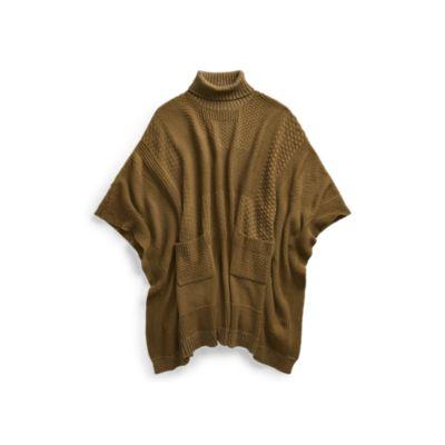 Ralph Lauren Wool-cashmere Poncho Olive