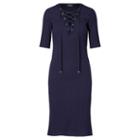 Polo Ralph Lauren Ribbed Lace-up Dress Cruise Navy