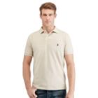Polo Ralph Lauren Custom-fit Mesh Polo Shirt Dune Tan Heather