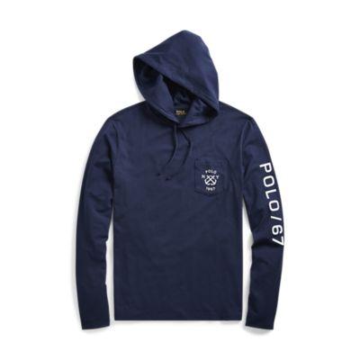 Ralph Lauren Classic Fit Hooded T-shirt Newport Navy 6x Big