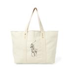 Ralph Lauren Frayed Canvas Large Tote Natural