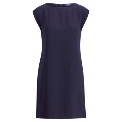Ralph Lauren Crepe Cap-sleeve Dress Navy