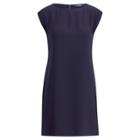 Ralph Lauren Crepe Cap-sleeve Dress Navy