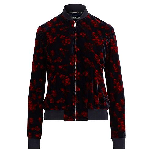 Ralph Lauren Lauren Floral Velvet Bomber Jacket