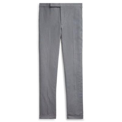 Ralph Lauren Slub Silk-linen Suit Trouser Graphite
