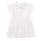 Ralph Lauren Striped Cotton Dress & Bloomer Delicate Pink/white 3m
