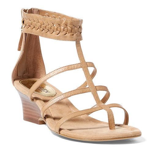 Ralph Lauren Lauren Meira Vachetta Wedge Sandal Safari Tan