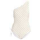 Ralph Lauren Slimming One-shoulder Swimsuit Gold/white