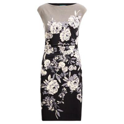 Ralph Lauren Floral-print Jersey Dress Black/grey/multi
